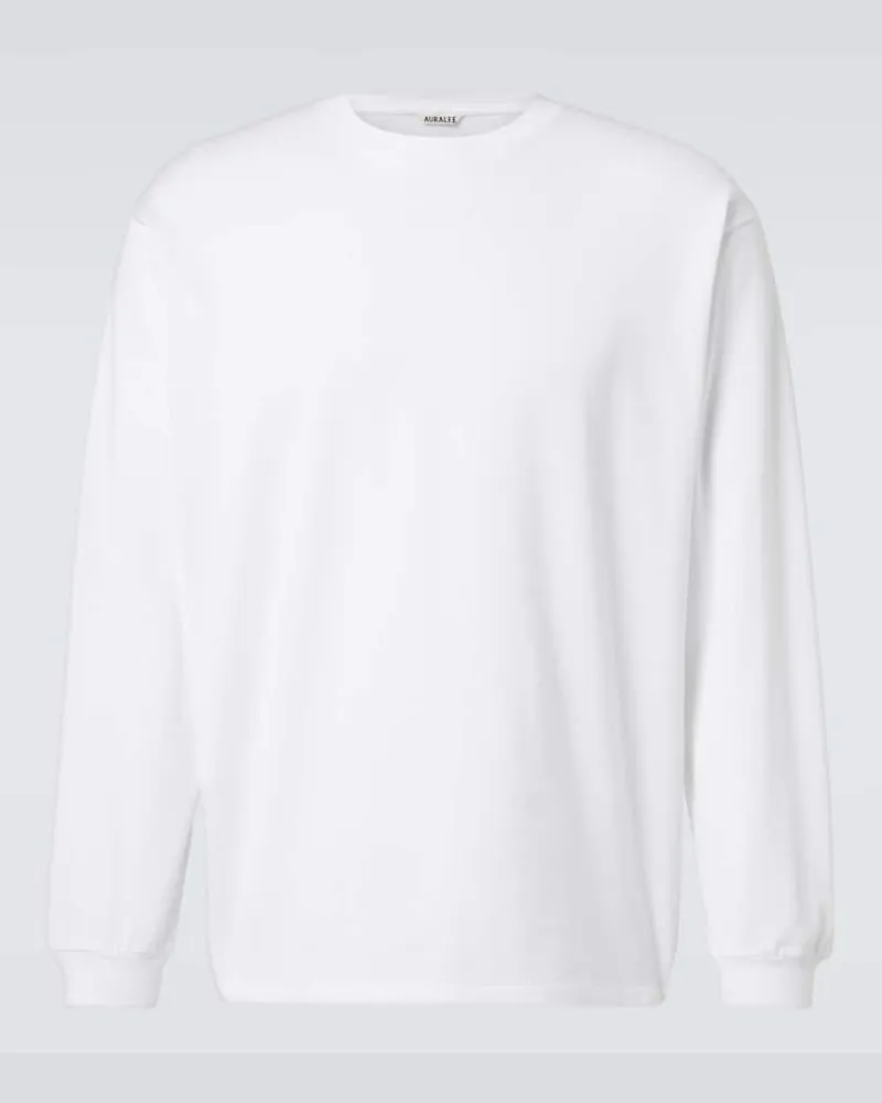 AURALEE T-shirt Luster Plaiting in cotone Bianco