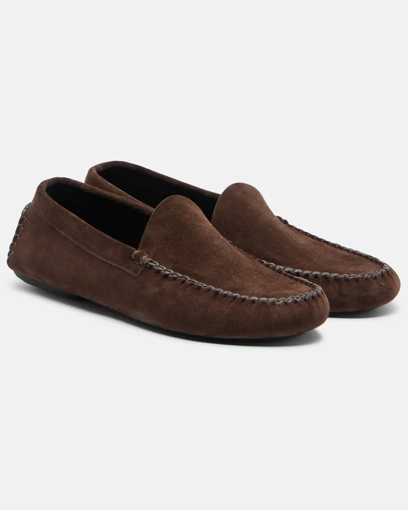The Row Mocassini Lucca in suede Marrone