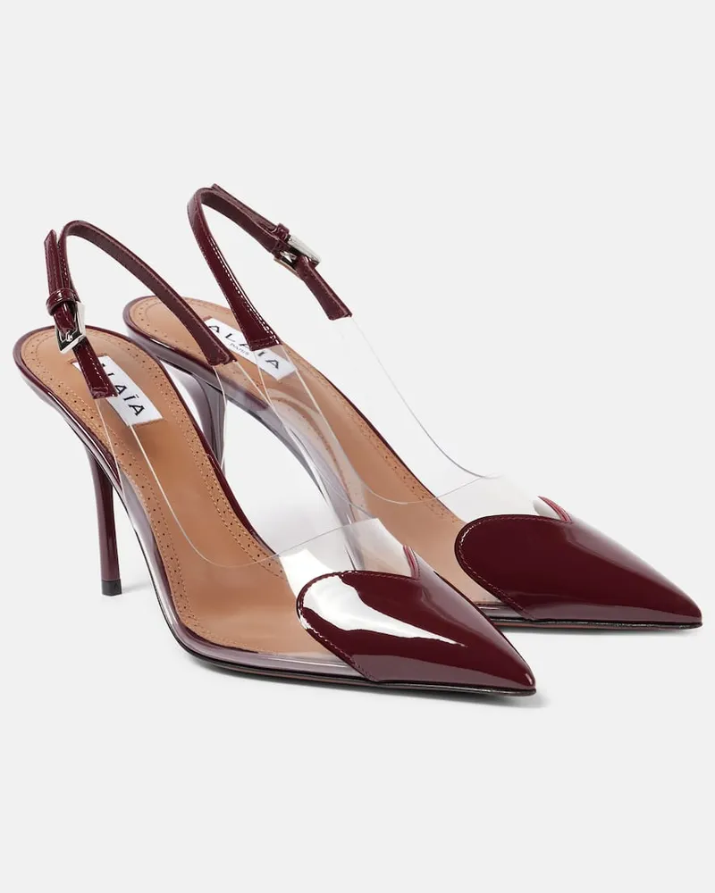 Alaïa AlaÃ¯a Pumps slingback Le CÅur 90 in pelle e PU Rosso