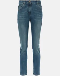 Brunello Cucinelli Jeans skinny cropped a vita alta Blu