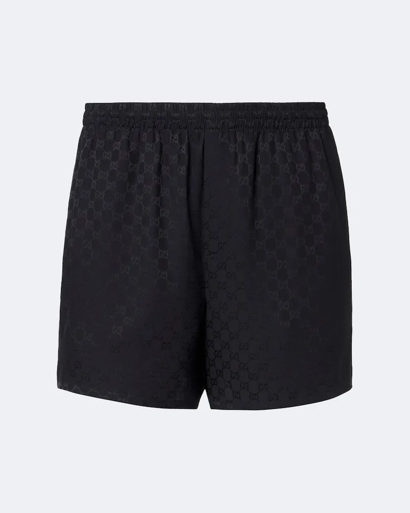 Gucci Shorts GG in seta jacquard Blu