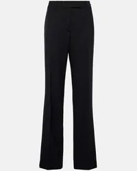 Prada Pantaloni regular in lana a vita alta Nero