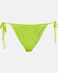 Self-Portrait Slip bikini con decorazioni Verde