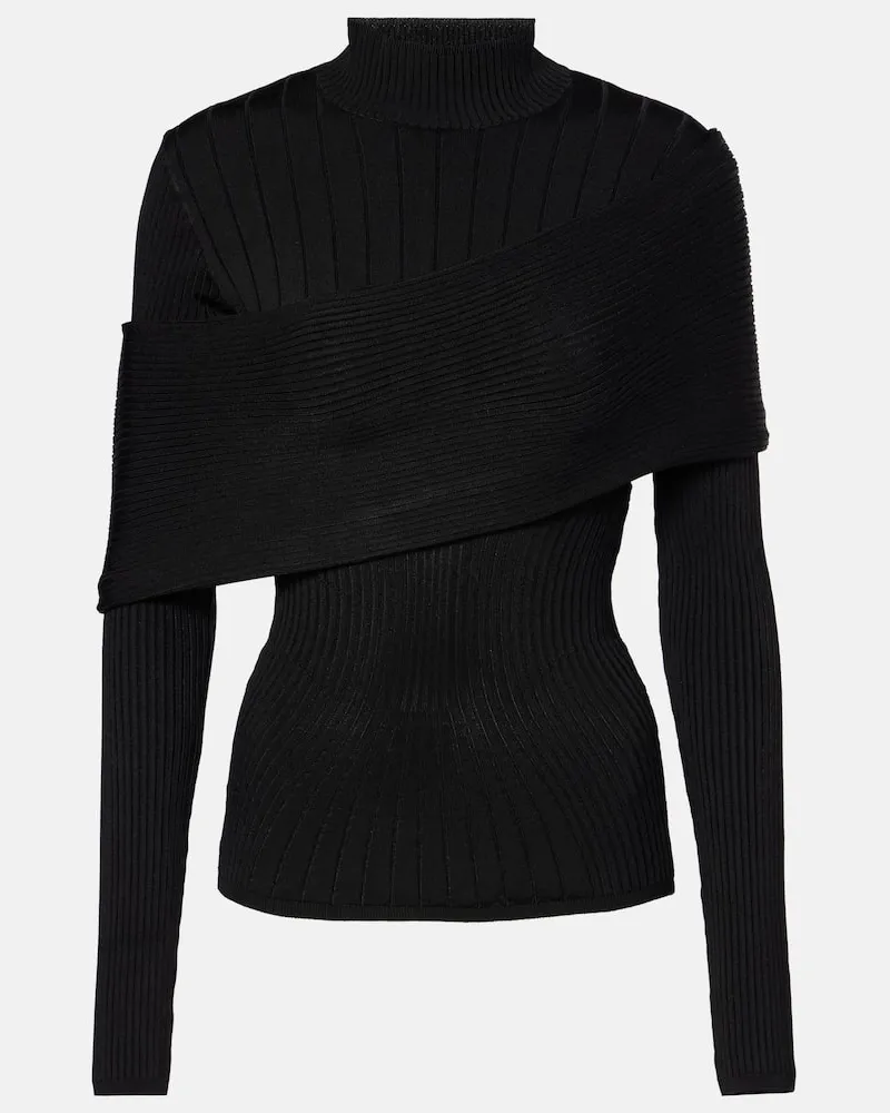 Thierry Mugler Top in maglia a coste Nero