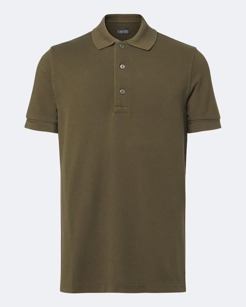 Tom Ford Polo in piqué Verde