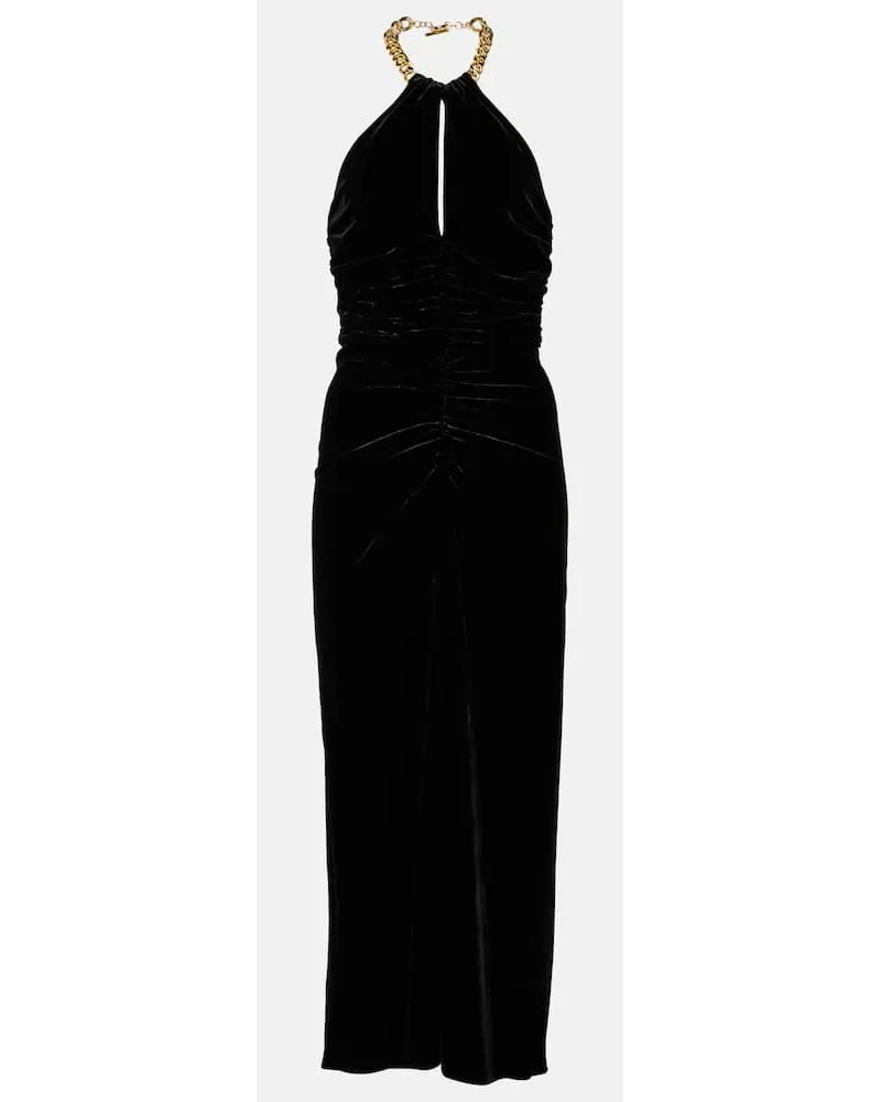 Veronica Beard Abito midi Josette in velluto Nero