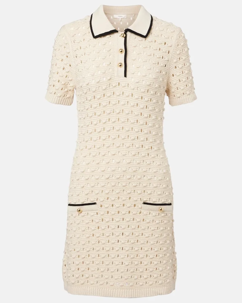 Frame Denim Abito polo Bauble in maglia di cotone Bianco
