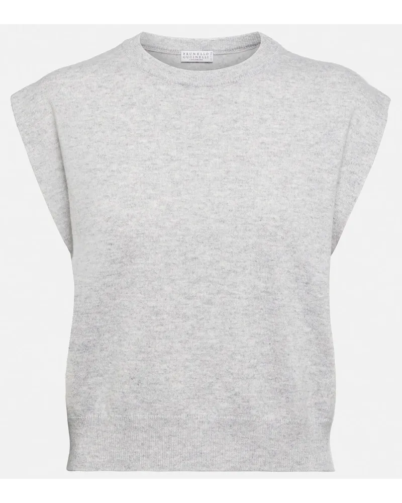Brunello Cucinelli Gilet in maglia di cashmere Beige