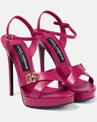 Dolce & Gabbana Sandali con plateau DG in pelle Rosa