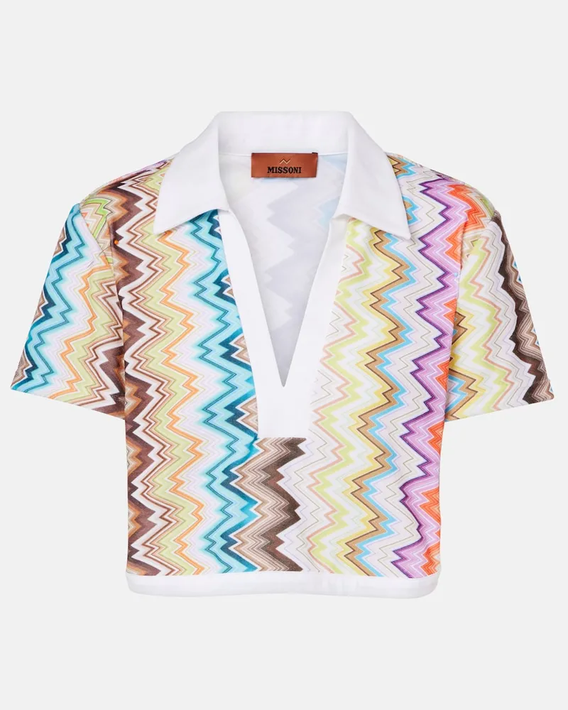 Missoni Top cropped a zig zag Multicolore