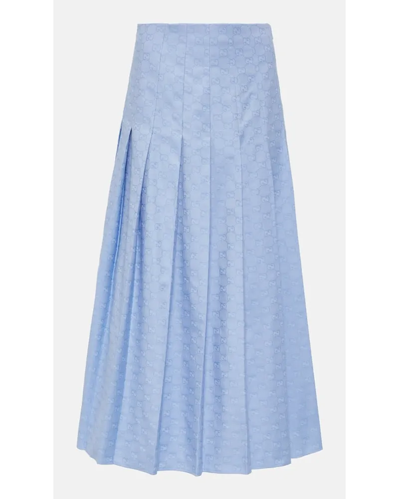 Gucci Gonna midi in cotone GG Supreme Blu