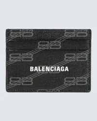 Balenciaga Portacarte in pelle con logo Nero