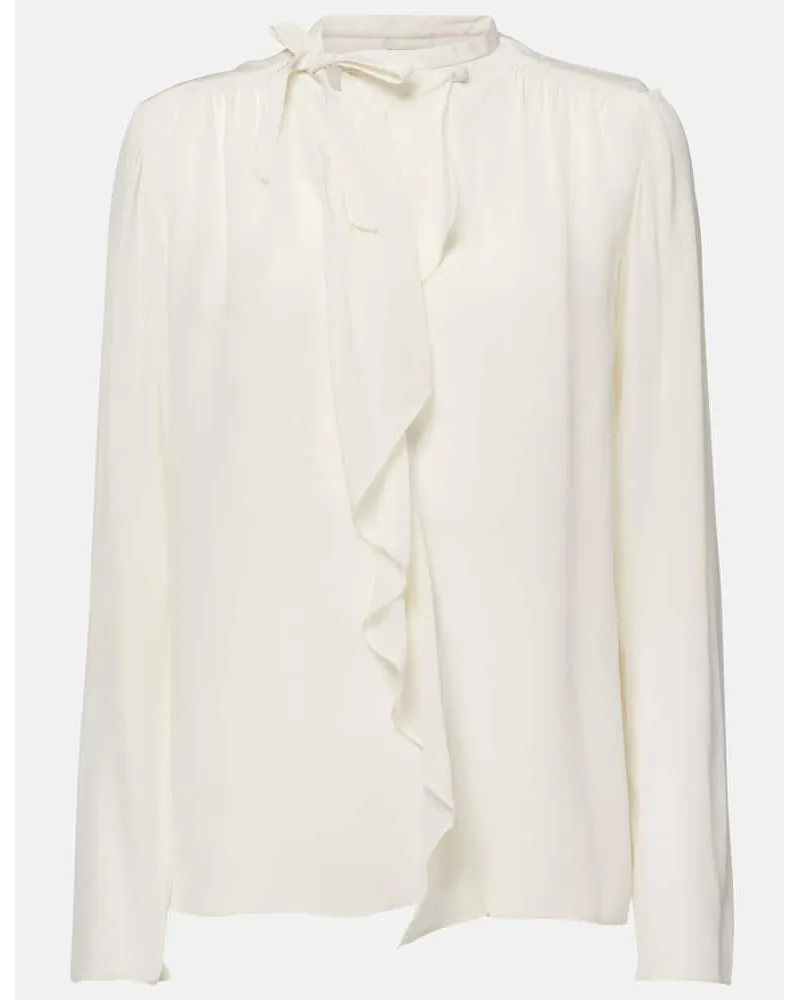 Isabel Marant Blusa Utah in crÃªpe con volant Beige