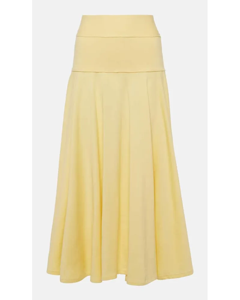 PLAN C Gonna midi in maglia Giallo