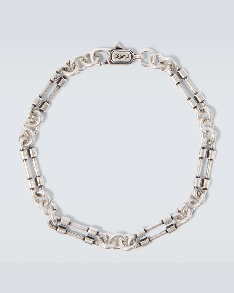 Saint Laurent Bracciale a catena Cassandre Argento