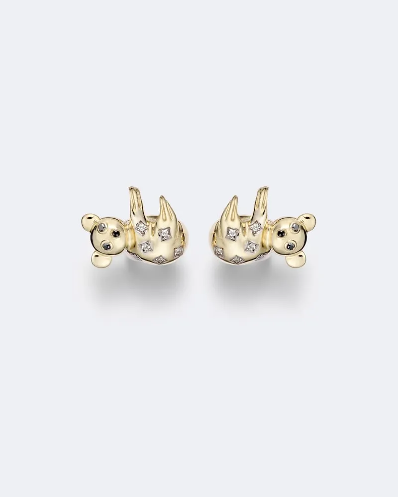 Yvonne Léon Yvonne Léon Orecchini Koala in oro 9kt con diamanti Oro