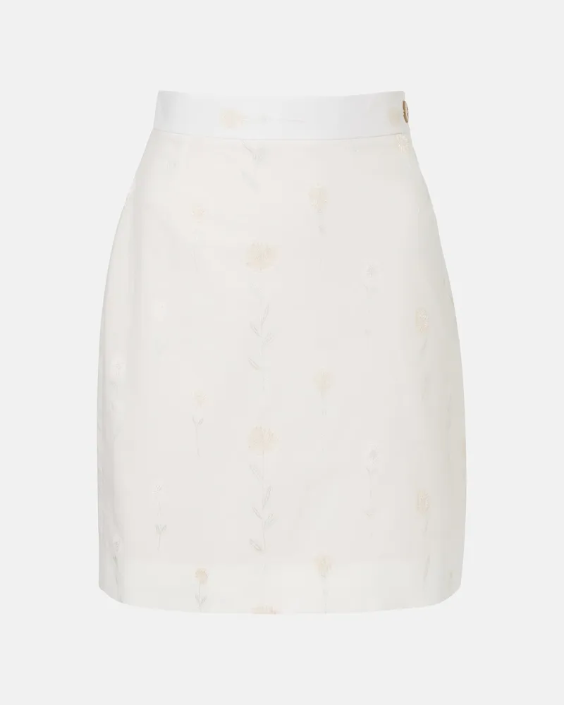 Vivienne Westwood Minigonna in misto cotone con stampa floreale Bianco