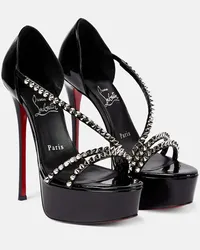 Christian Louboutin Sandali So Spike Alta 150 in pelle con plateau Nero