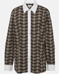 Dries van Noten Camicia in popeline di cotone Nero