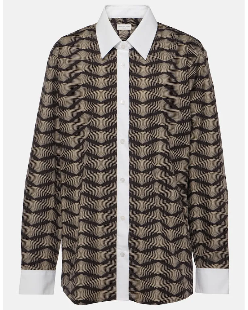 Dries van Noten Camicia in popeline di cotone Nero