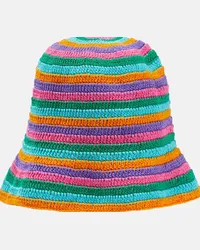 Anna Kosturova Cappello da pescatore in crochet a righe Multicolore