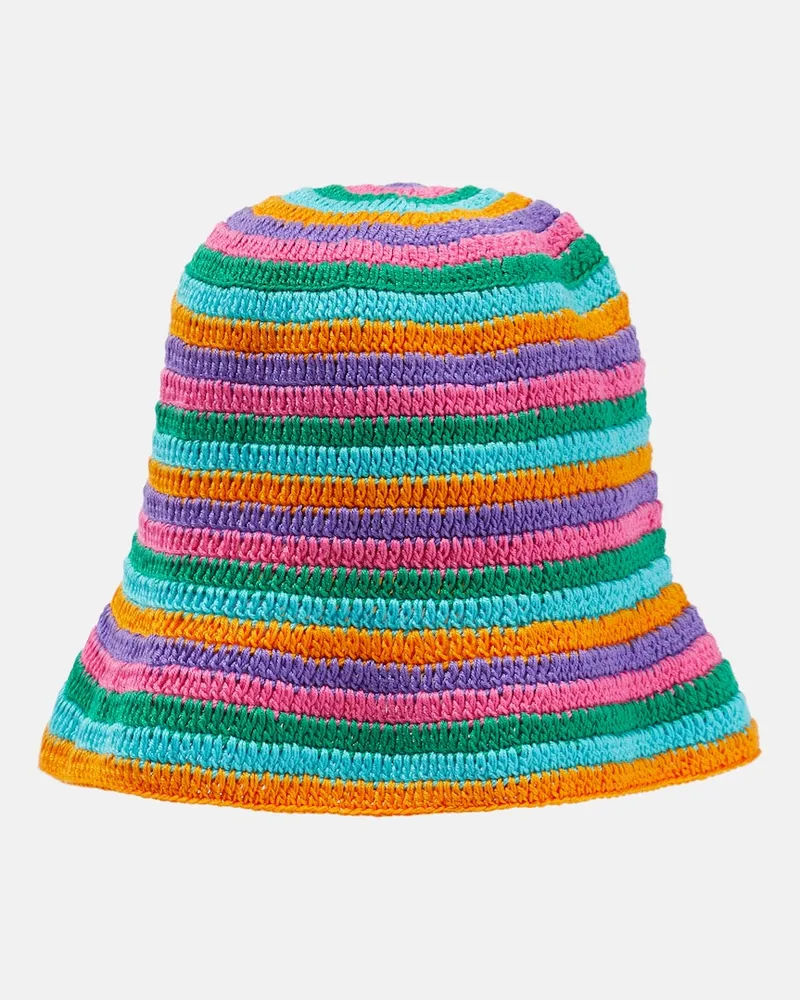 Anna Kosturova Cappello da pescatore in crochet a righe Multicolore