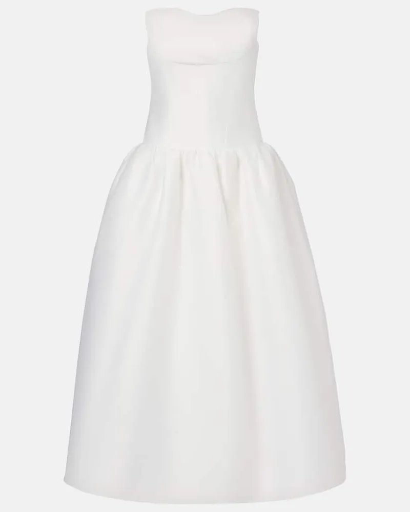 Self-Portrait Abito bustier in taffetÃ Bianco