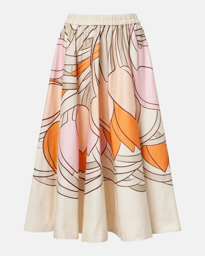 La DoubleJ Gonna midi Ballerina in cotone con stampa floreale Multicolore