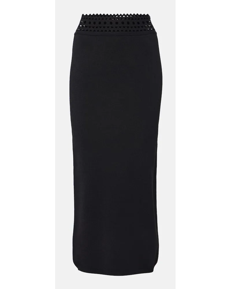 Alaïa AlaÃ¯a Gonna midi Vienne in jersey con cut-out Nero