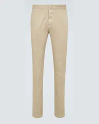 Loro Piana Pantaloni regular in misto lino Beige