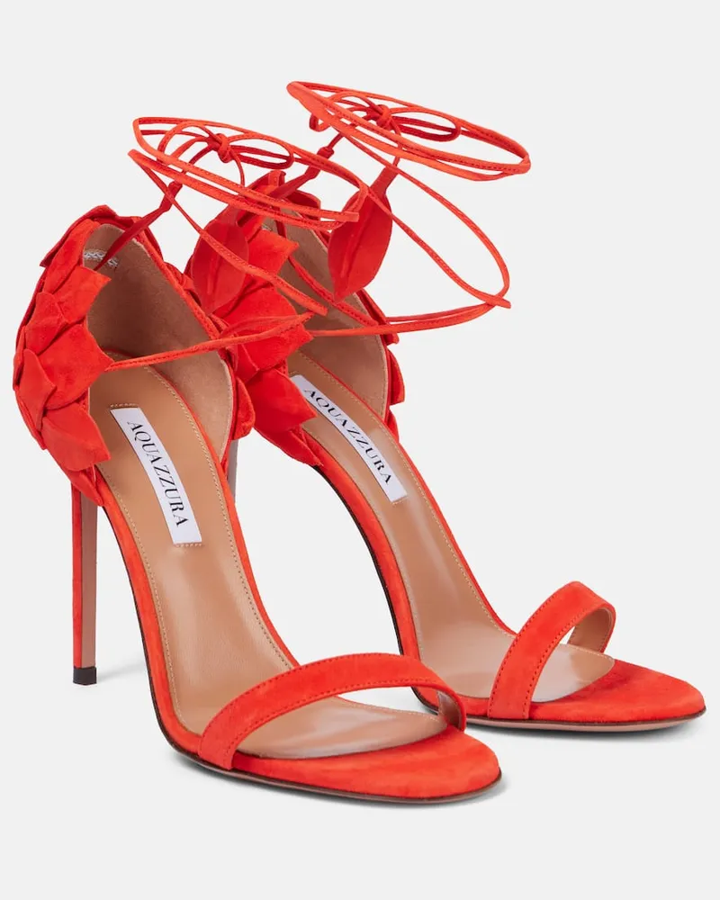 Aquazzura Sandali Hibiscus 105 in suede Rosso