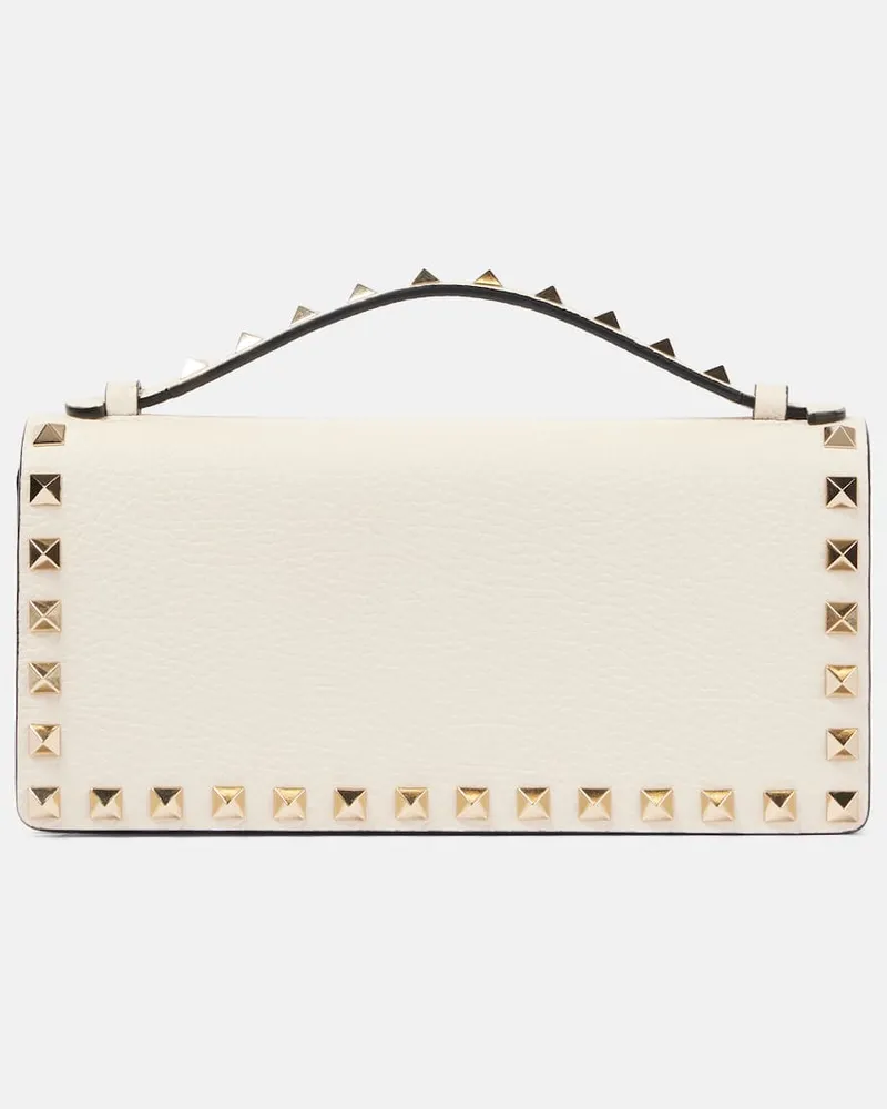 Valentino Garavani Clutch in pelle con borchie Bianco