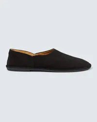 The Row Mocassini Canal in suede Nero