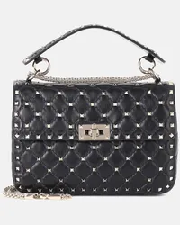 Valentino Garavani Borsa Rockstud Spike Medium in pelle Nero