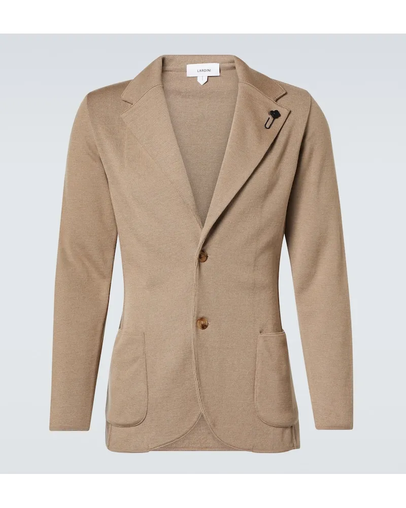 LARDINI Blazer in lana, seta e cashmere Marrone