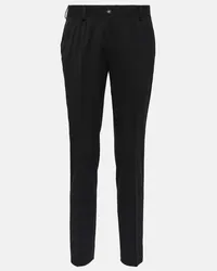 Dolce & Gabbana Pantaloni slim in misto lana Nero