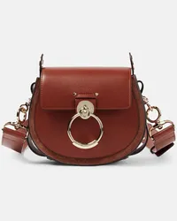 Chloé Chloé Borsa a spalla Tess Small in pelle con suede Marrone