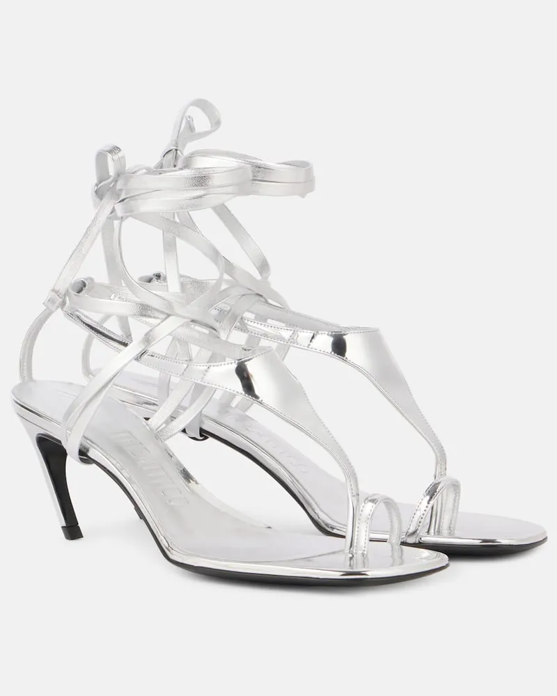 ATTICO Sandali infradito Nova 65 in pelle metallizzata Argento