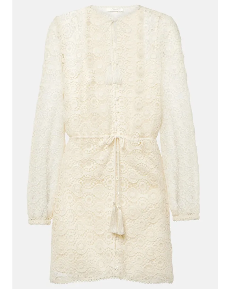 Frame Denim Miniabito in pizzo di cotone Beige