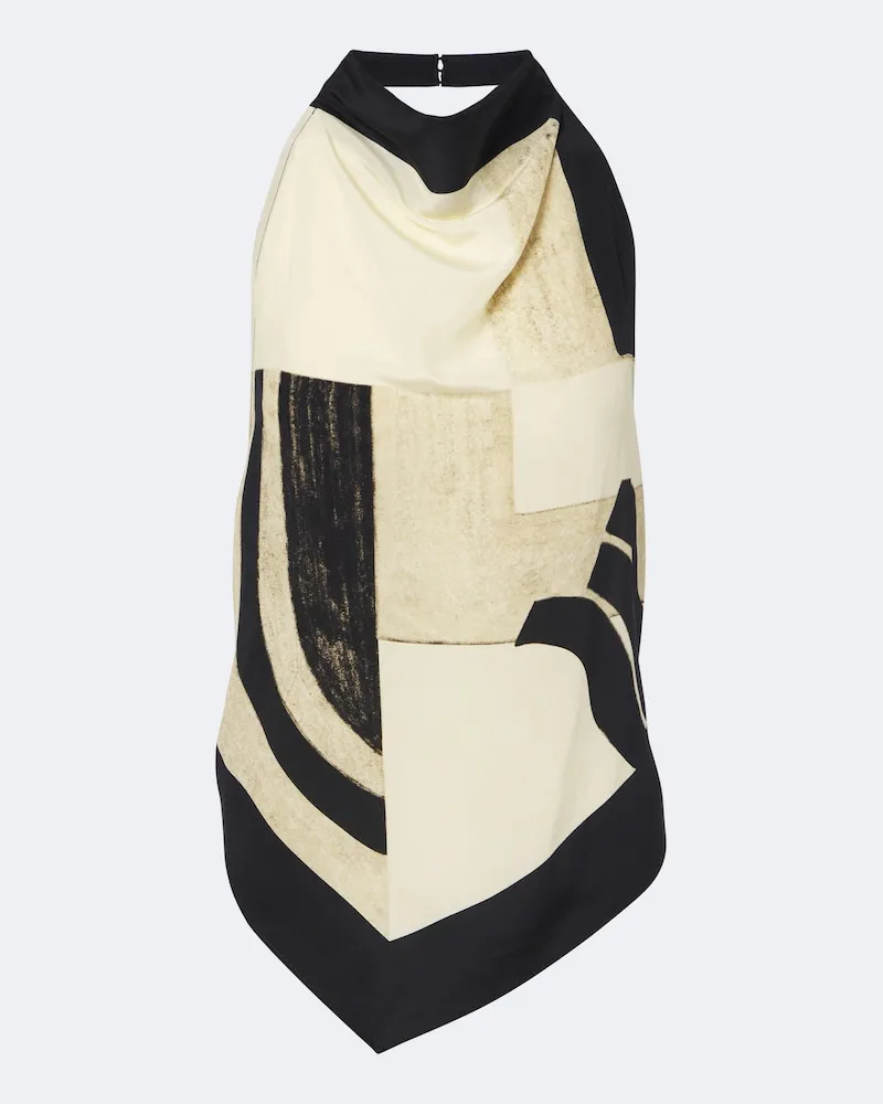 SIR Top Sona in seta con stampa Beige