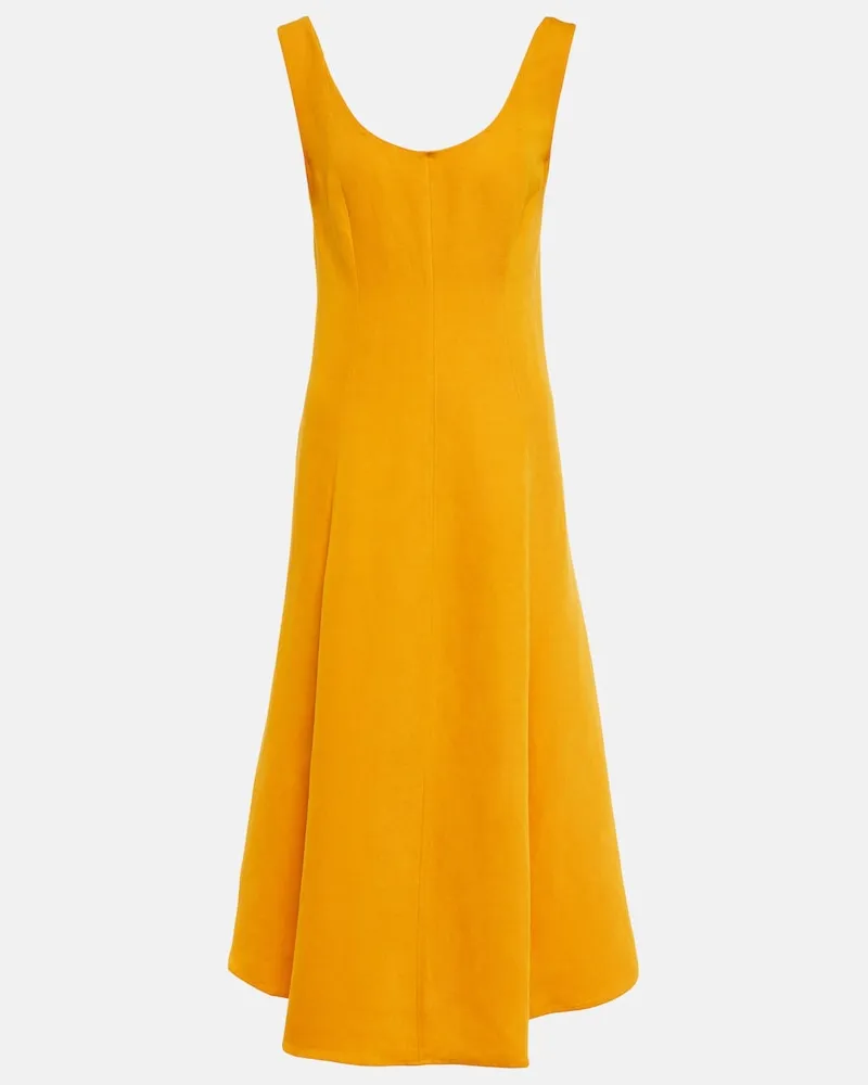 Vince Abito midi in misto lino Giallo