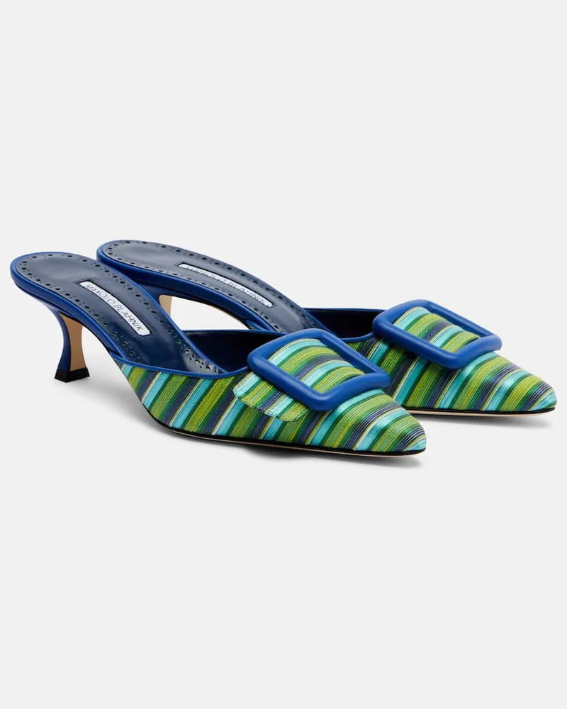 Manolo Blahnik Mules Maysalebi con pelle Blu