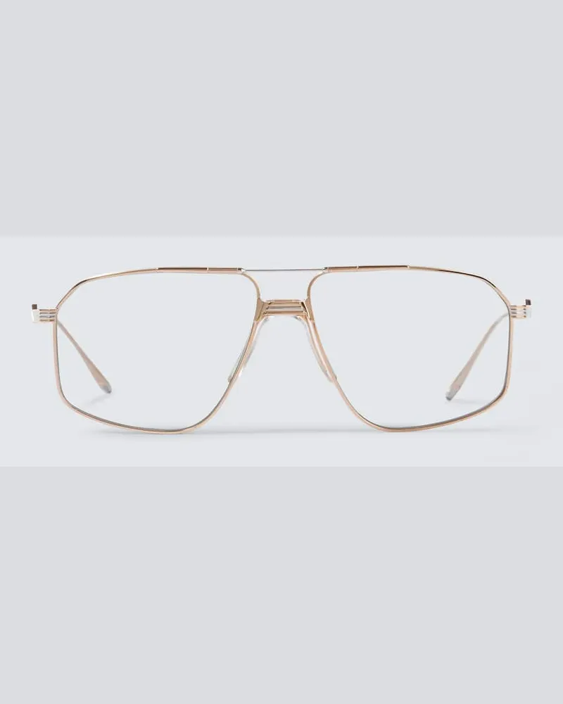 Jacques Marie Mage Occhiali da sole squadrati Oro
