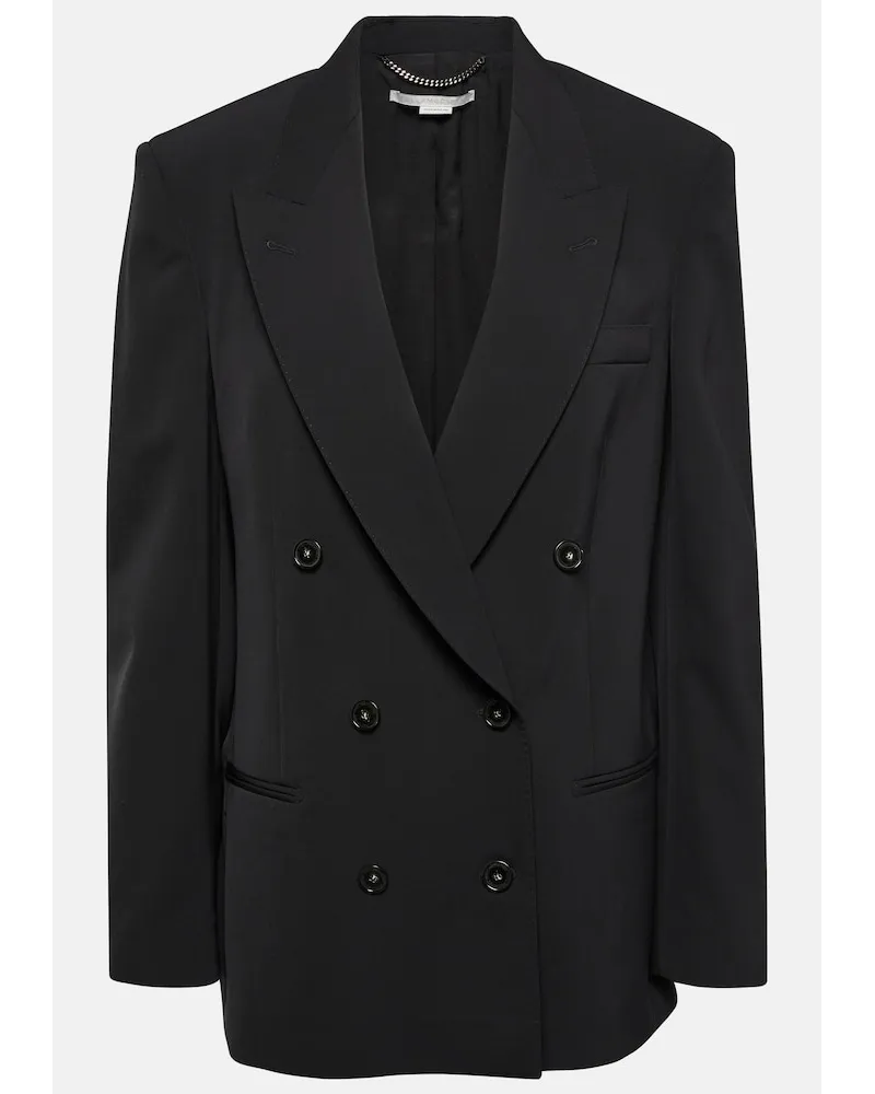 Stella McCartney Giacca oversize doppiopetto in misto lana Nero