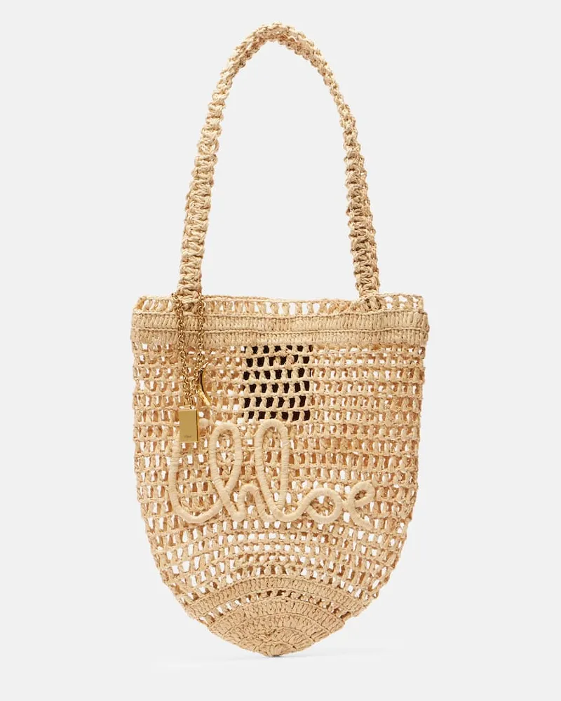 Chloé ChloÃ© Borsa Summer Banana Small in rafia Beige