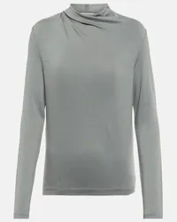 Vince Blusa a maniche lunghe con drappeggio Grigio