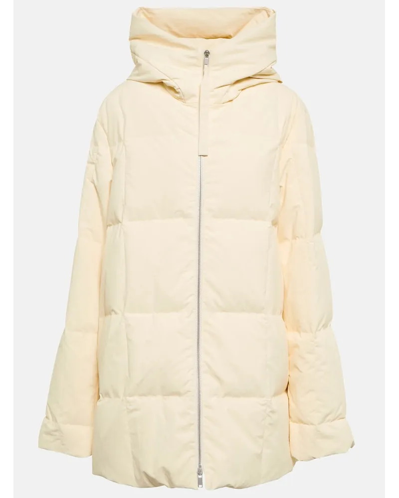 Jil Sander Cappotto trapuntato con cappuccio Neutro