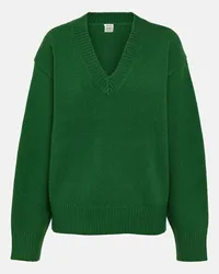 Totême Pullover in lana e cashmere Verde