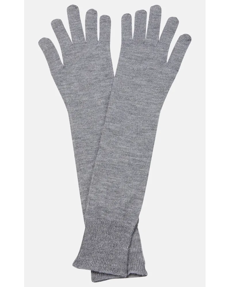 Alaïa AlaÃ¯a Guanti in cashmere e seta Grigio