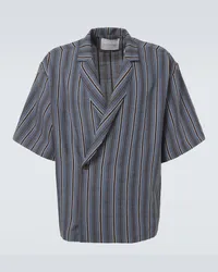 King & Tuckfield Camicia in lana vergine a righe Blu